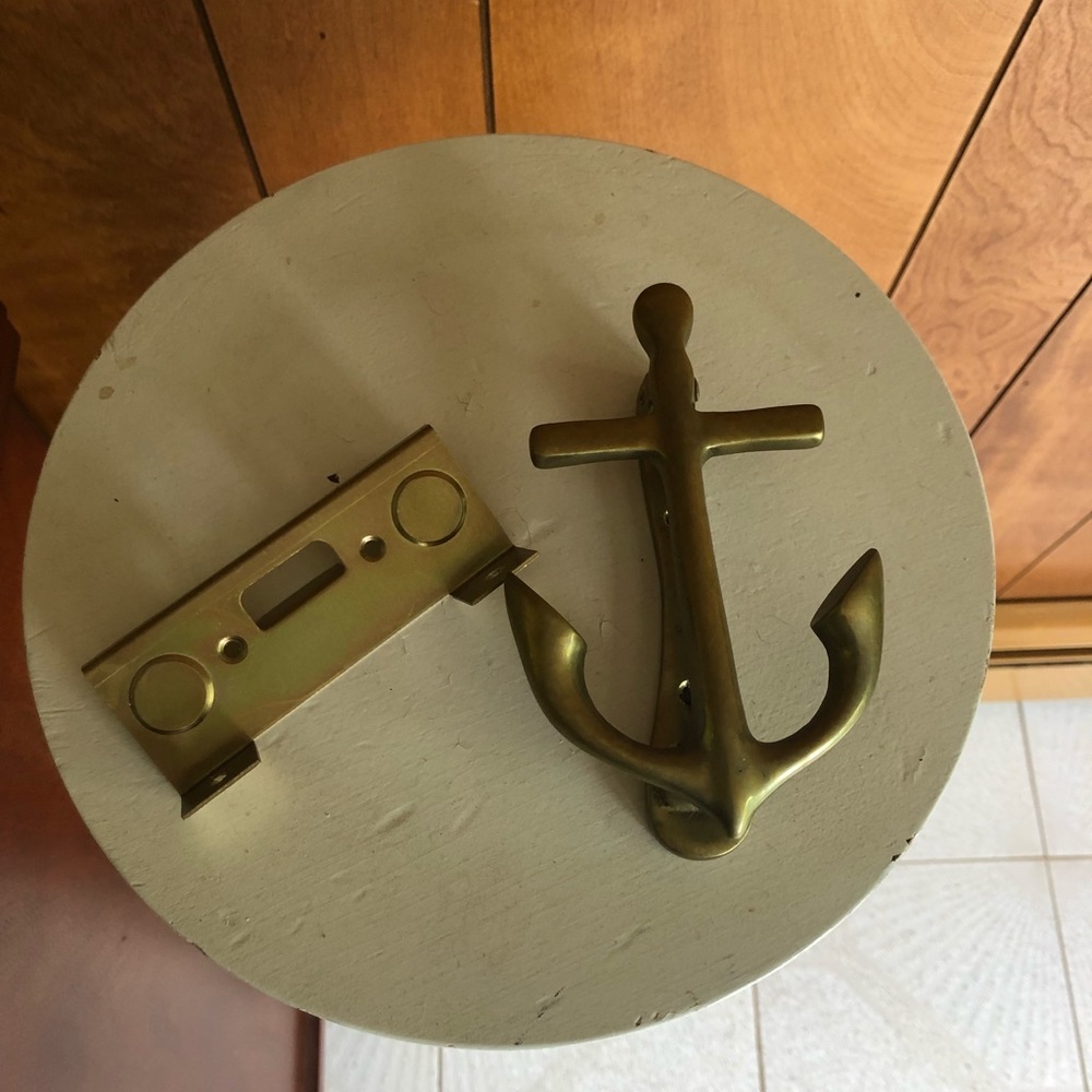 Nautical brass anchor door knocker.  Never used